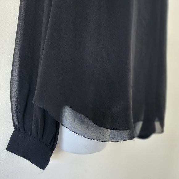 Wilfred Aritzia Valencia Fet'e Chiffon Blouse black Size Large - Picture 6 of 14